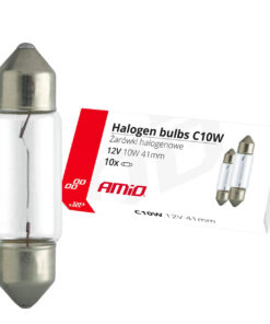 Set 10 becuri cu halogen C10W Festoon, 41mm, 12V