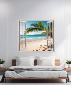 Folie imprimata color pentru decor perete locuinta, dimensiune 125 x 110cm, model: VIEW TO HAVEN 40
