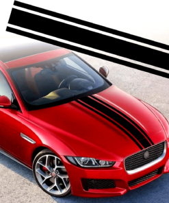 Sticker autoadeziv Tuning, model "Triple Stripes", dimensiune 125 x 22 cm, culoare Neagra